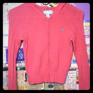 Hollister cropped zip-up sweater